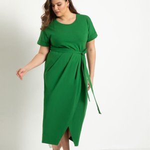 ELOQUII Wrap Skirt Knit Dress